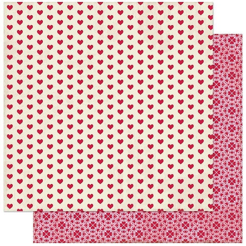 Authentique - Love Notes - Red Hearts   12 x 12"
