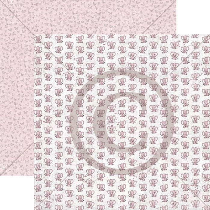 Papirdesign - Håpefull - Elefant, rosa    12 x 12"