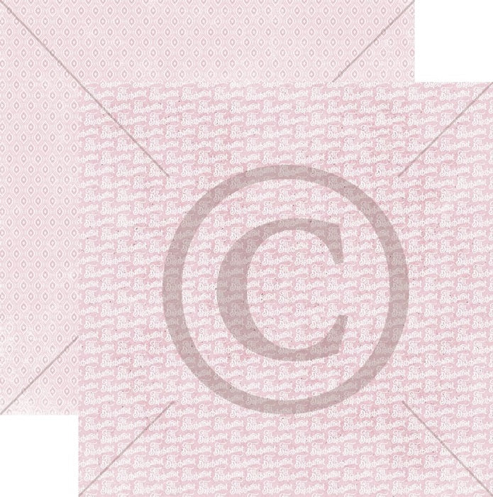Papirdesign - Håpefull - Til dåpsbarnet, rosa   12 x 12"