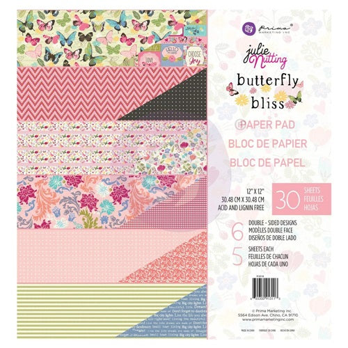 Prima - Julie Nutting - Butterfly Bliss - Paper Pad 12 x 12"