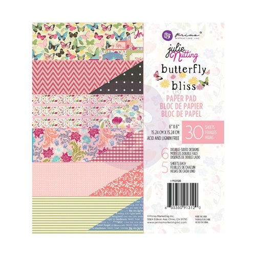 Prima - Julie Nutting - Butterfly Bliss - Paper Pad  6 x 6"