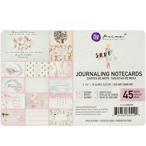 Prima - Surfboard - Journaling Notecards   4 x 6"