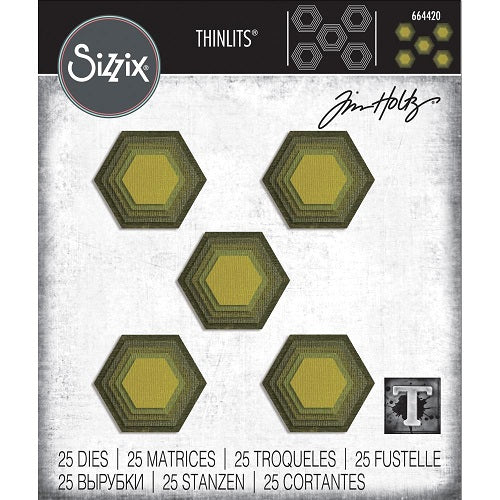 Sizzix - Tim Holtz Alterations - Thinlits - Stacked Tiles, Hexagon
