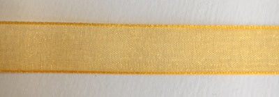 Bånd - Sheer - Organza - Mørk gul - 1,0cm - METERSVIS