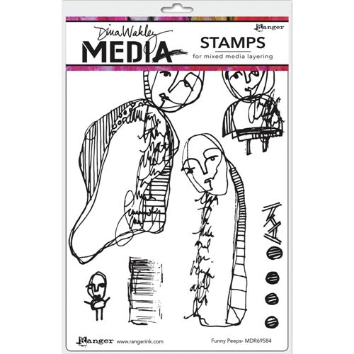 Dina Wakley Media - Stamps - Funny Peeps