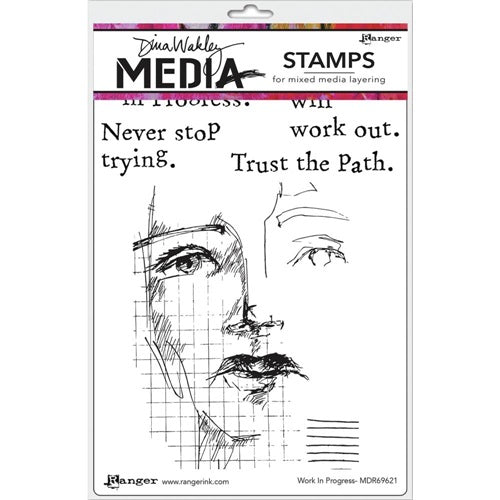 Dina Wakley Media - Stamps - Work in progress