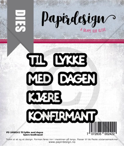 Papirdesign - Dies - Konfirmant små ord