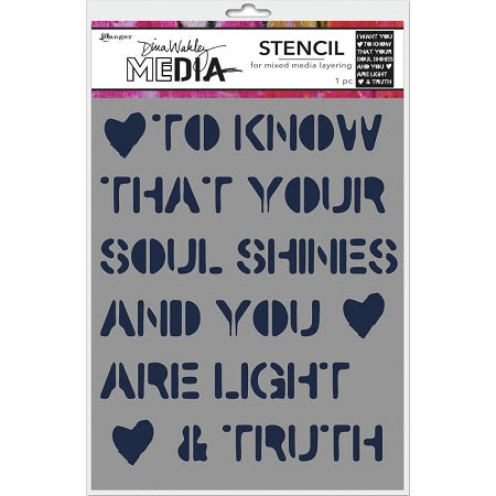 Dina Wakley  Media - Stencils  - Soul Shines
