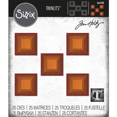 Sizzix - Tim Holtz Alterations - Thinlits - Stacked Tiles, Squares