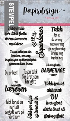 Papirdesign - Clear stamps - Lærerikt år