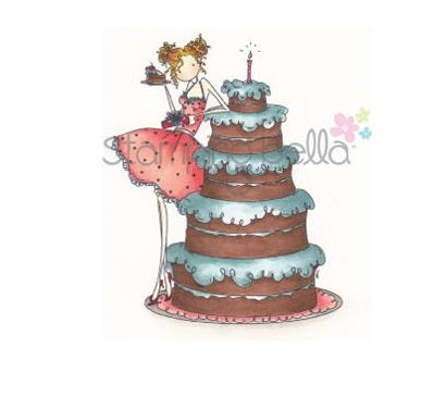 Stamping Bella - Cling Mounted Stamp - Uptown Girl - Bianca has a big cake