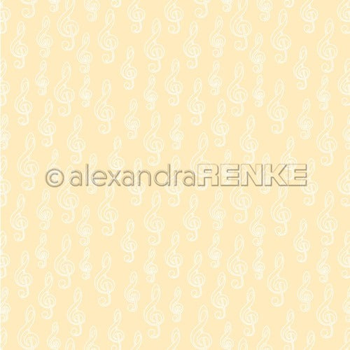 Alexandra Renke - Clef on Yellow - 12 x 12"