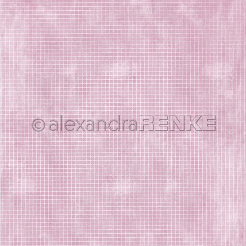 Alexandra Renke - Checkered on Hollyhock - 12 x 12"