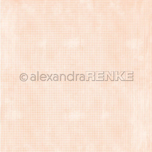 Alexandra Renke - Checkered on Orange- 12 x 12"