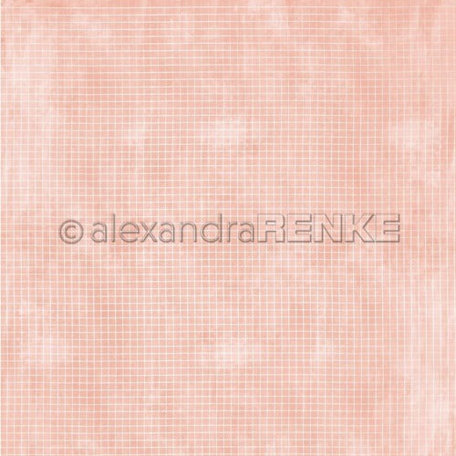 Alexandra Renke - Checkered on Coral - 12 x 12"