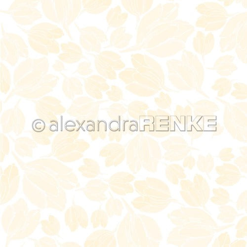Alexandra Renke - Flower Pattern on pastel yellow - 12 x 12"