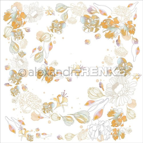 Alexandra Renke - Music Flowers - Saffron  -  12 x 12"