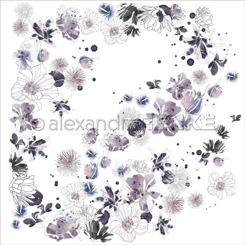 Alexandra Renke - Music Flowers - Dark Purple -  12 x 12"