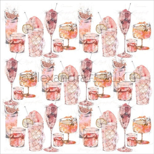 Alexandra Renke - Cocktails Collection - Orange Cocktail  -  12 x 12"