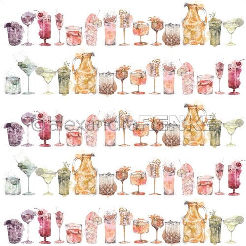Alexandra Renke - Cocktails Collection - Mixed Cocktails  -  12 x 12"