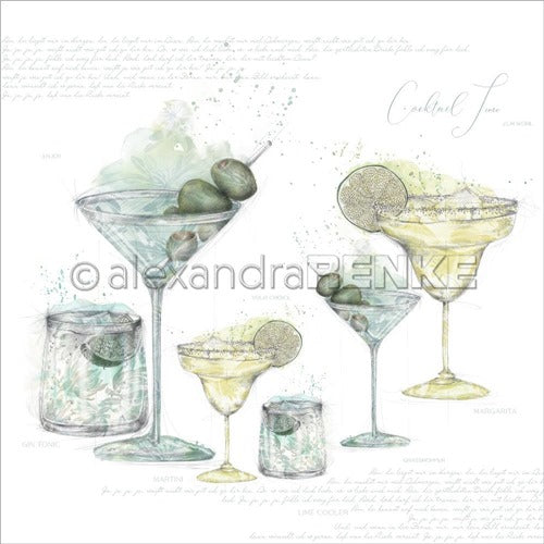 Alexandra Renke - Cocktails Collection - Cocktail Time  -  12 x 12"