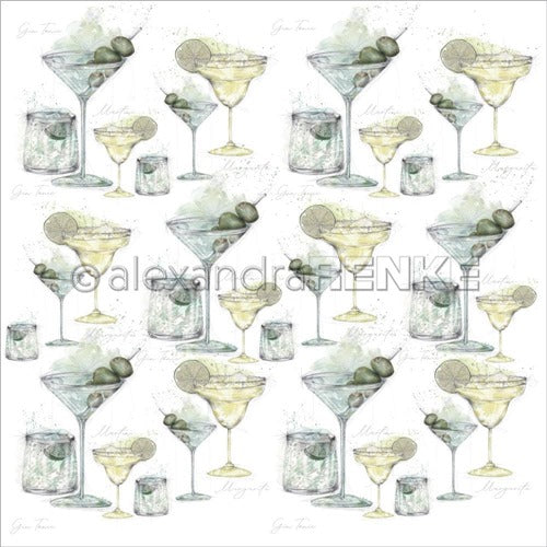 Alexandra Renke - Cocktails Collection - Green Cocktails -  12 x 12"