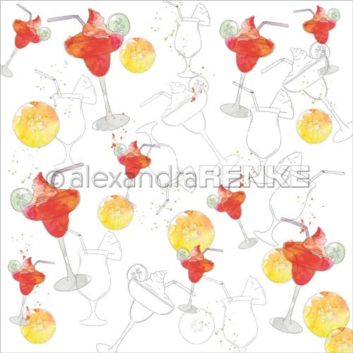 Alexandra Renke - Cocktails Collection - Frozen Margarita  -  12 x 12"