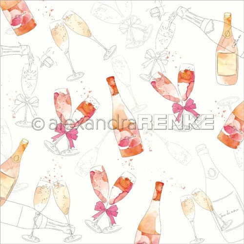 Alexandra Renke - Cocktails Collection - Sparkeling Wine  -  12 x 12"