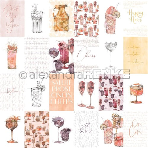 Alexandra Renke - Cocktails Collection - Cocktail Card Sheet -  12 x 12"