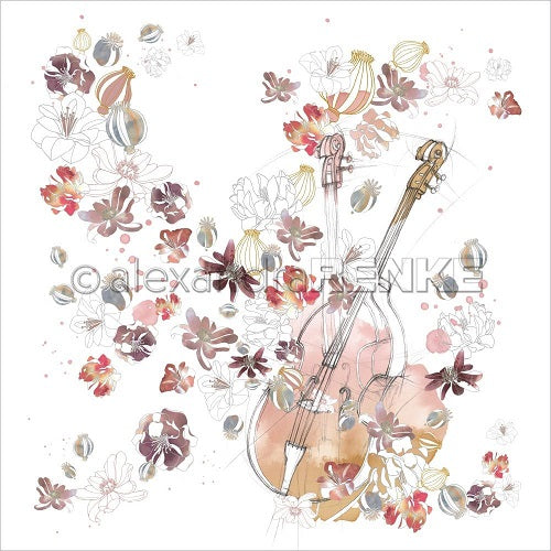 Alexandra Renke - Music Flowers - Bass  -  12 x 12"