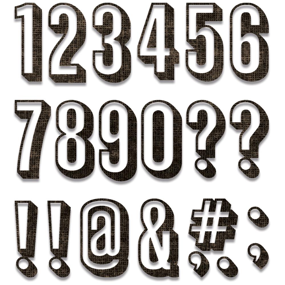 Tim Holtz Alterations - Thinlits - Alphanumeric Shadow - Numbers