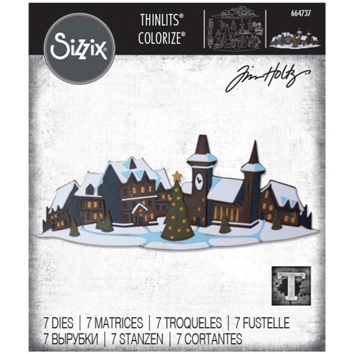 Sizzix - Tim Holtz Alterations - Thinlits - Colorize -  Holiday Village