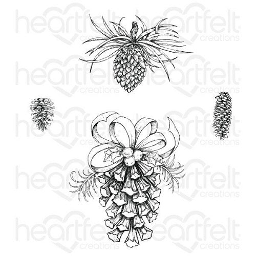 Heartfelt Creations - Cling Stamps - Festive Pine Cones
