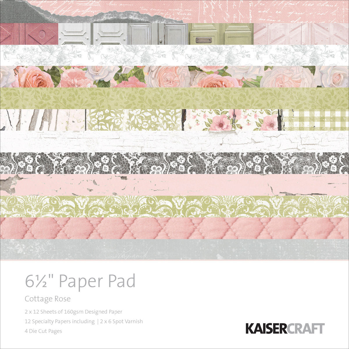 KaiserCraft - Cottage Rose - 6,5x6,5" Paper Pad