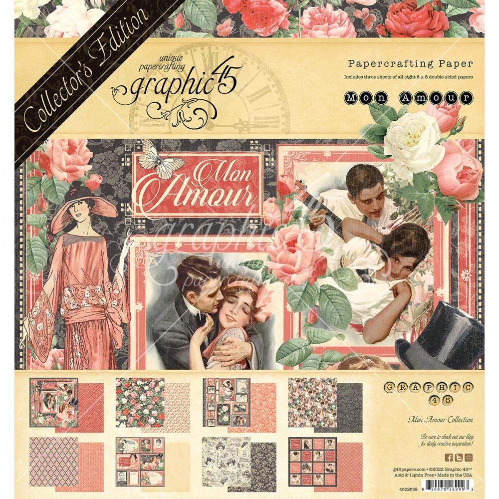 Graphic 45 - Mon Amor - Collectors Edition - Paper Pad  8x8"