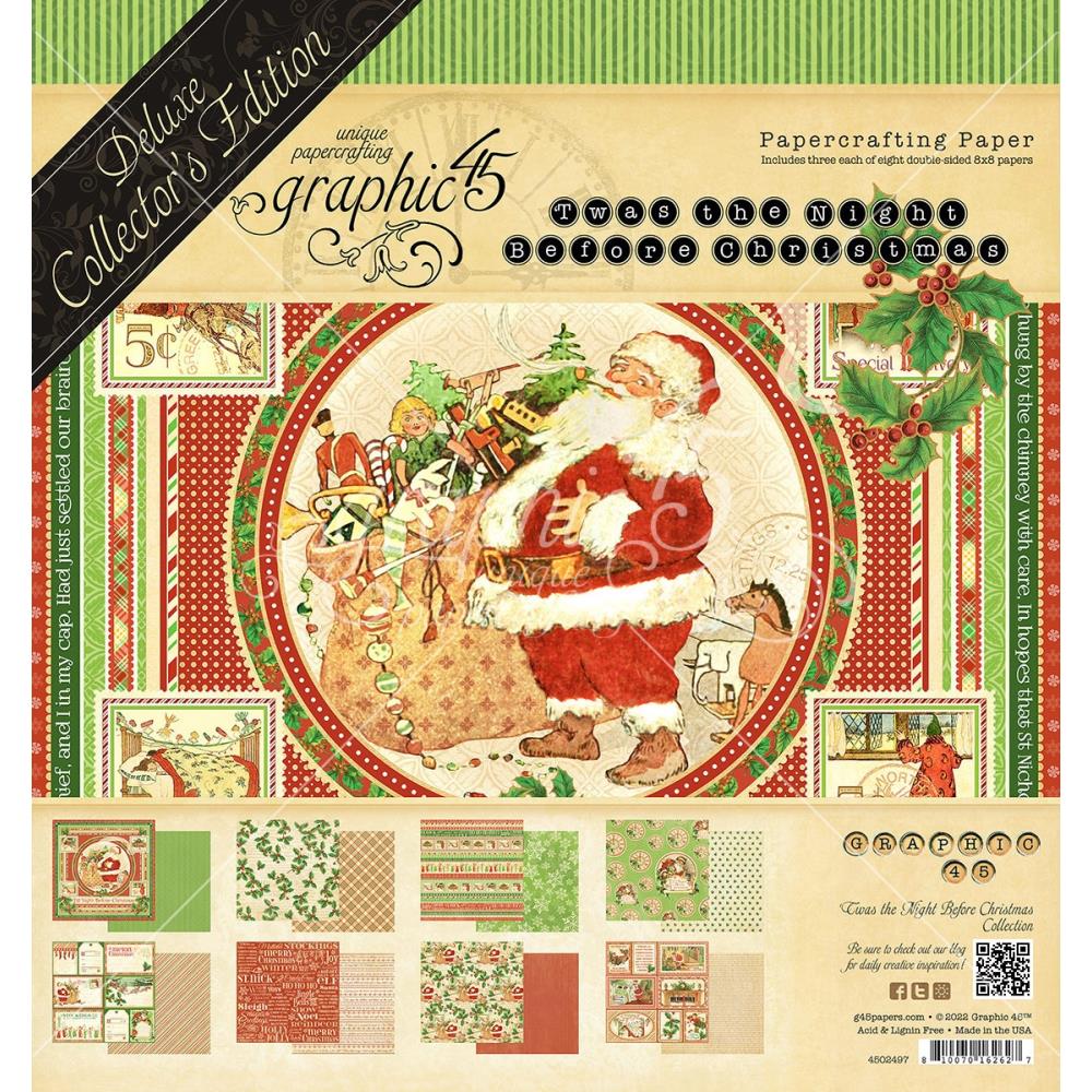 Graphic 45 - Twas the Night Before Christmas - Deluxe Collectors Edition - Paper Pad  8x8"