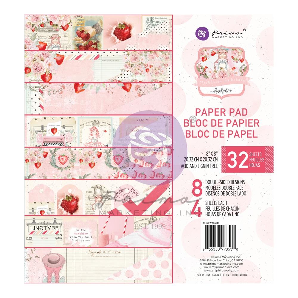 Prima - Strawberry Milkshake - Paper Pad   8 x 8"