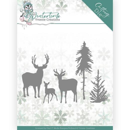 Yvonne Creations - Dies - Wintertime - Deer in Forest
