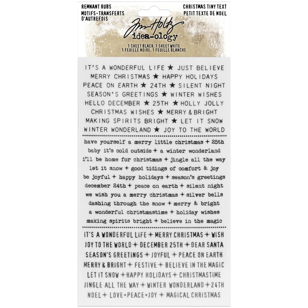 Tim Holtz - Ideaology - Remnant Rubs - Christmas 2020 - Christmas Text