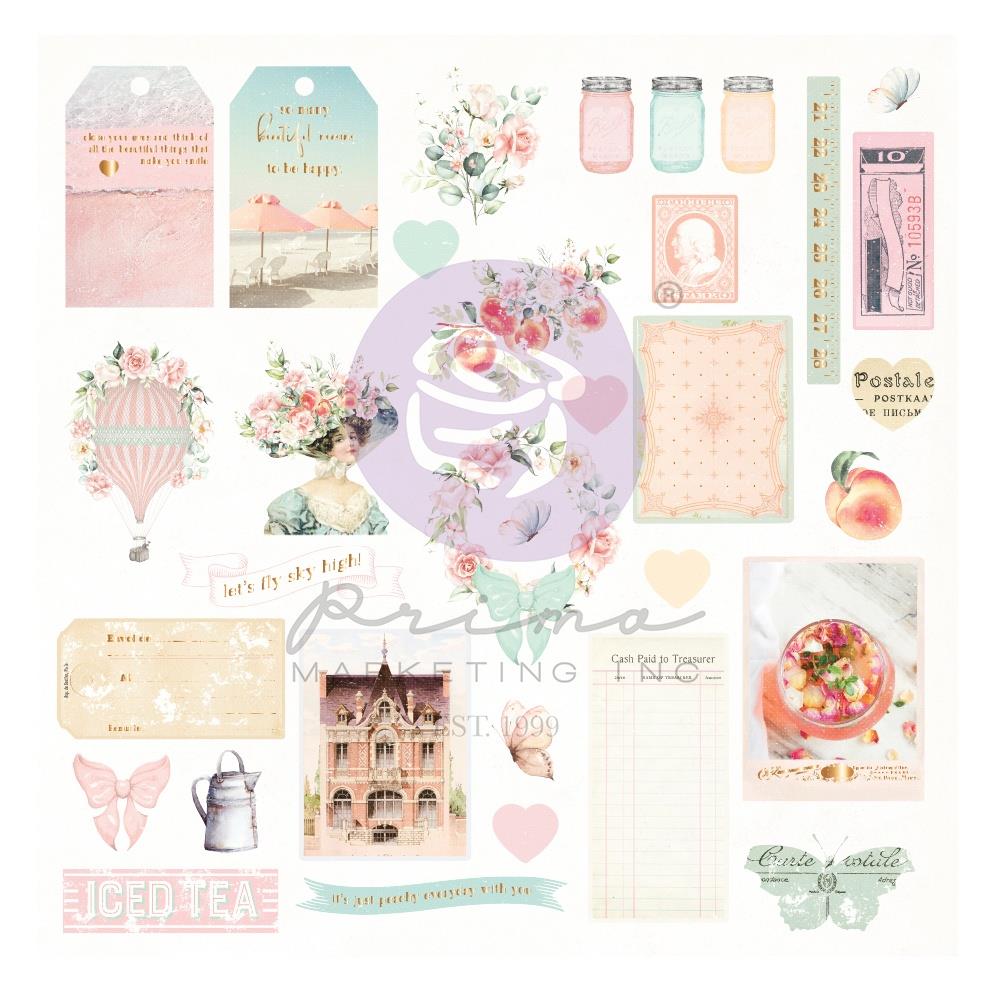 Prima - Peach Tea - Ephemera 1 - Die Cuts