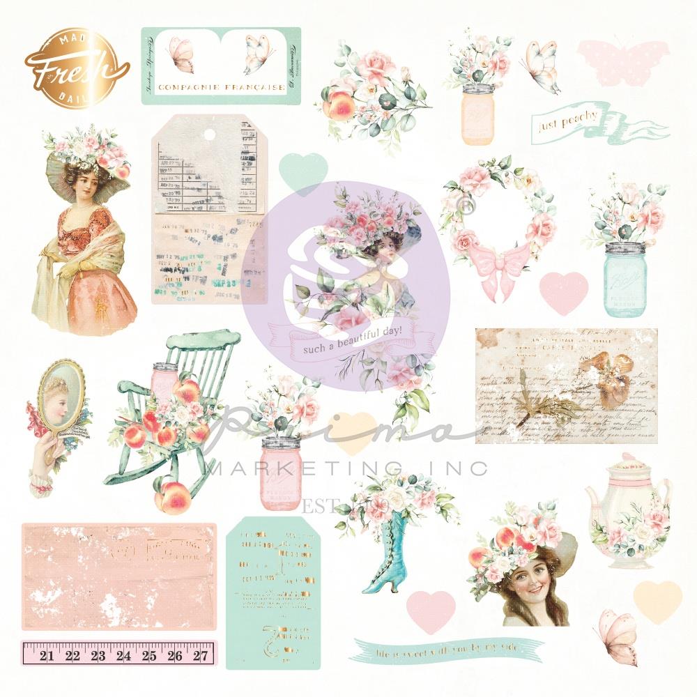 Prima - Peach Tea - Ephemera 2 - Die Cuts