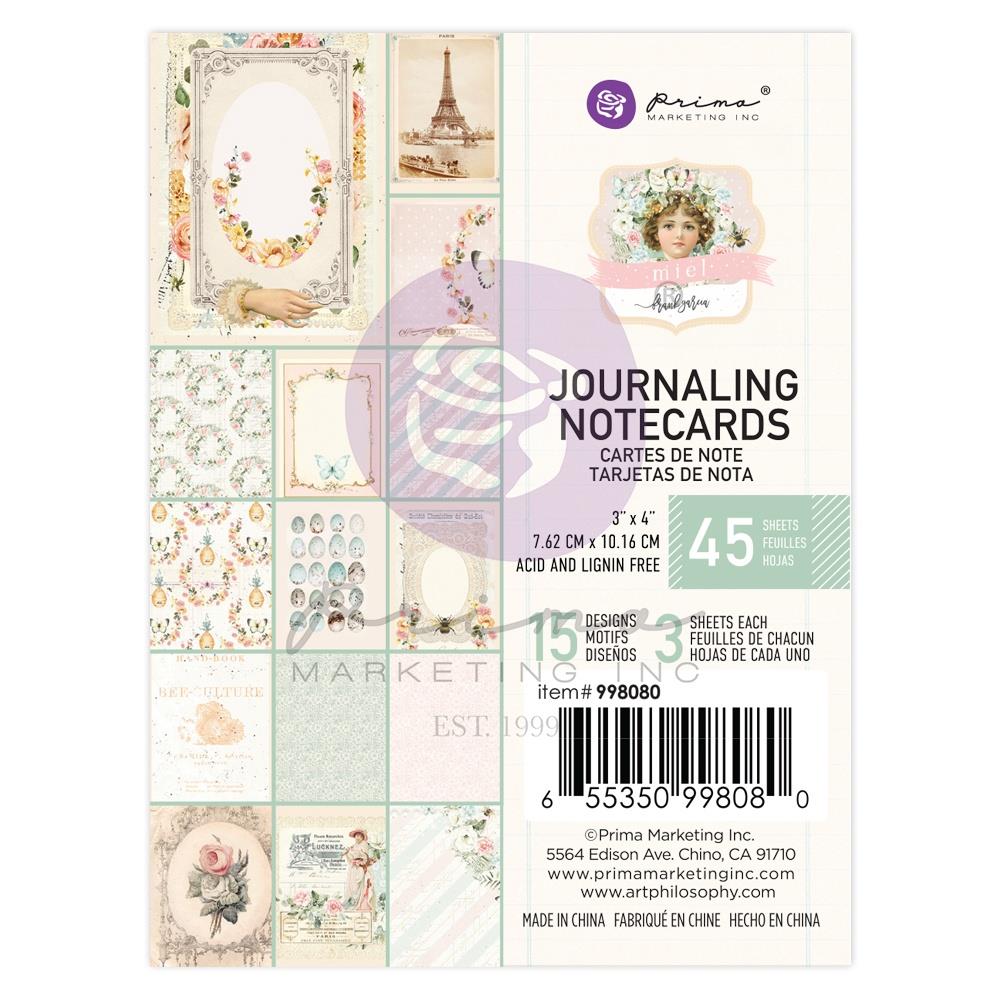 Prima - Miel - Journaling Notecards  - 3 x 4""