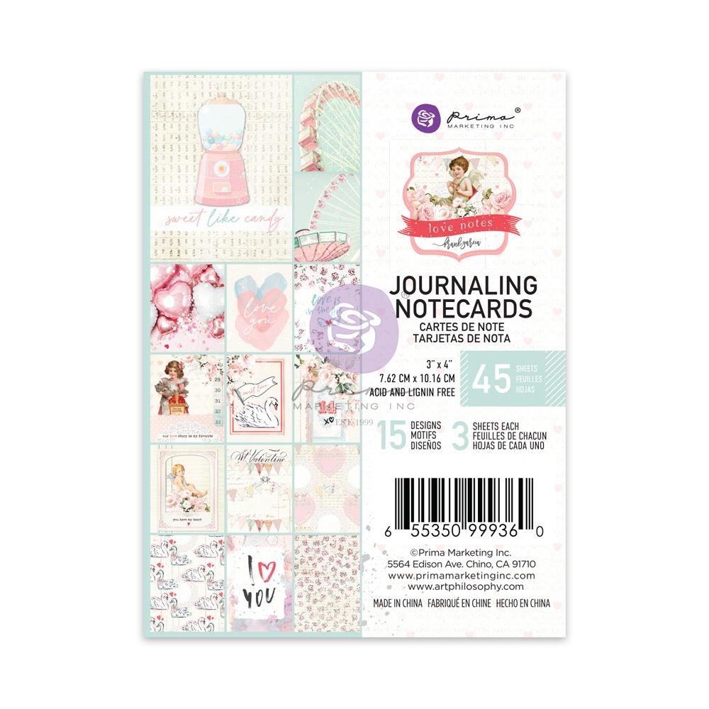 Prima - Love Notes - Journaling Notecards  - 3 x 4""