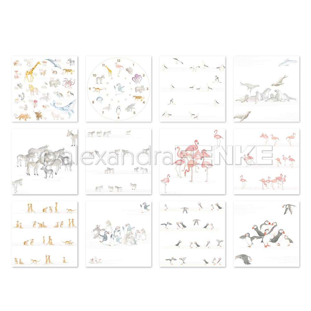 Alexandra Renke - Alphabet of animals  Collection  -  Paper Pack  6 x 6"