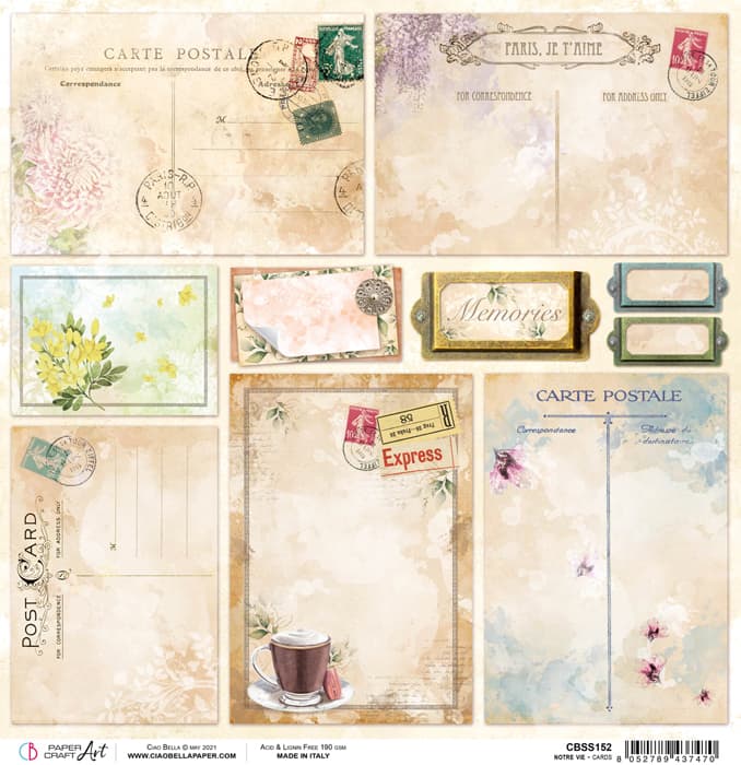 Ciao Bella - Notre Vie - Cards  Paper -  12 x 12"