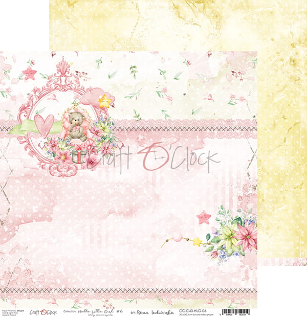Craft O'Clock - Hello little girl - Paper Pack -  6 x 6"