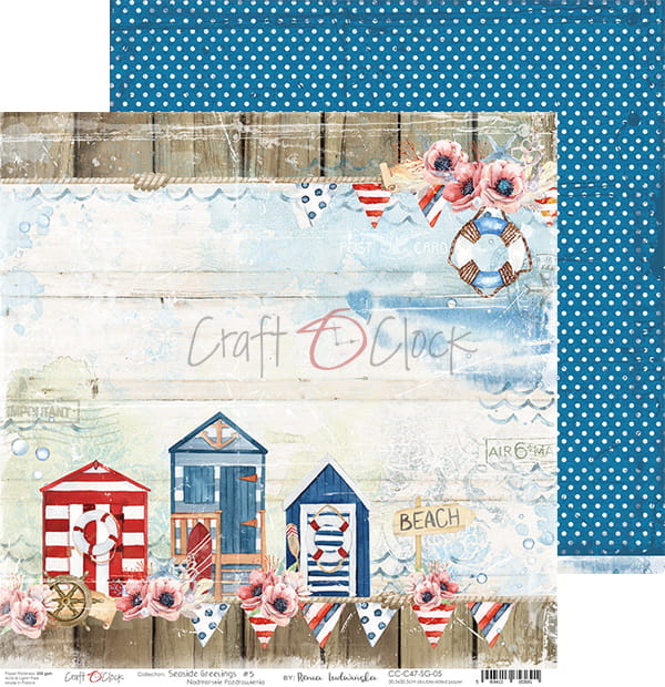 Craft O'Clock - Seaside greetings - Paper Pack -  8 x 8"