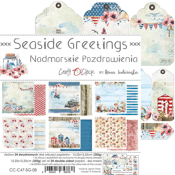 Craft O'Clock - Seaside Greetings - Paper Pack -  6 x 6"
