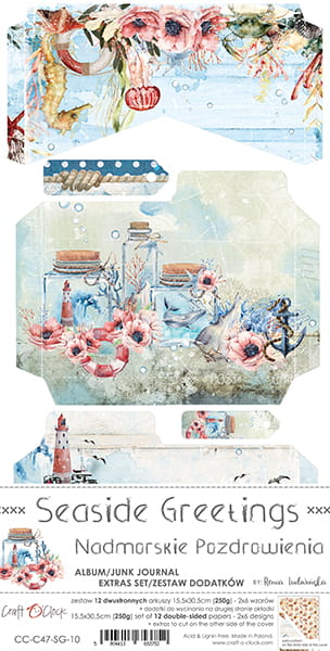 Craft O'Clock - Seaside greetings - Junk Journal extras set
