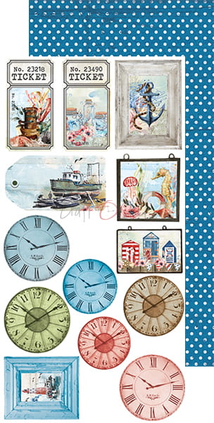 Craft O'Clock - Seaside greetings - Junk Journal extras set